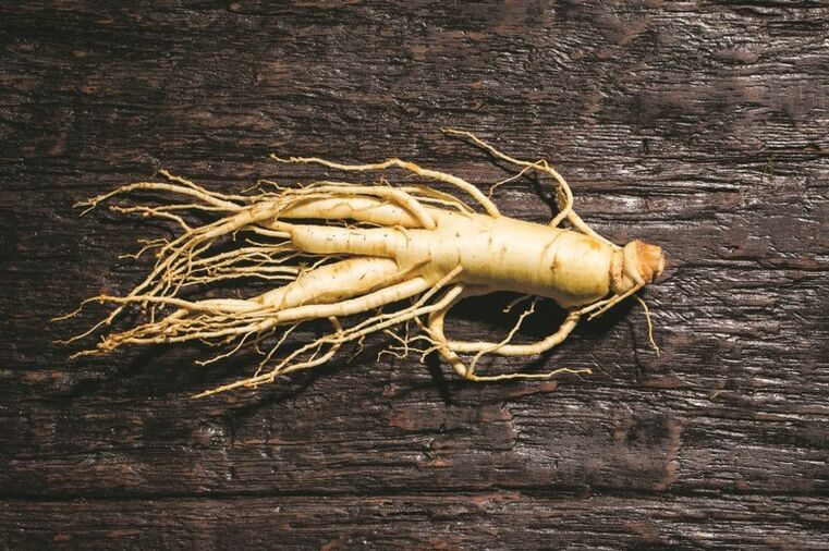 Ginseng root, which promotes blood circulation in the male genitals
