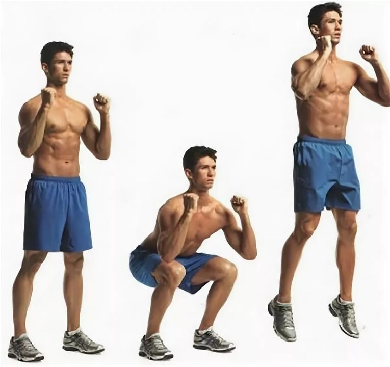 Jumping squats will help a man achieve an erection quickly and for a long time
